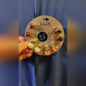 Lux Gold and Red Earrings Set